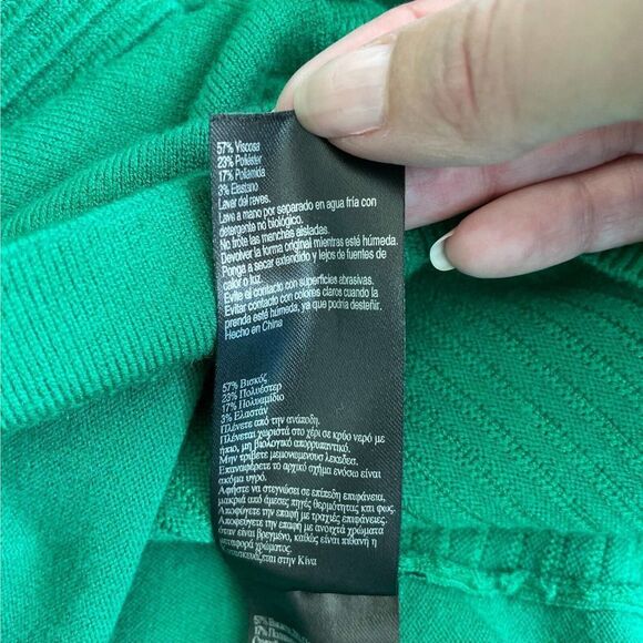 COPY - Karen Millen Womens Bodycon Knit Midi Dress Green Textured 3/4 Sleeve So… - Picture 9 of 11